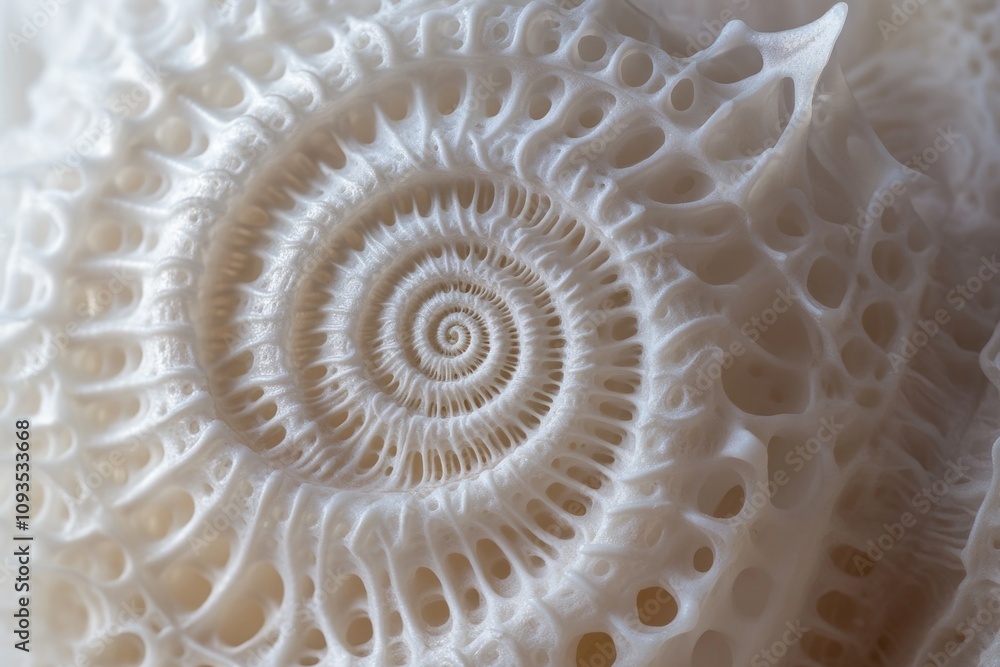 Poster A close-up shot of a white object featuring a spiral design, great for use in decorative or technical contexts