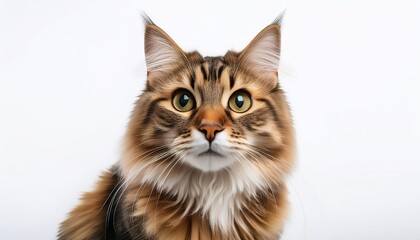 Fototapeta premium Portrait of a cat on a white background