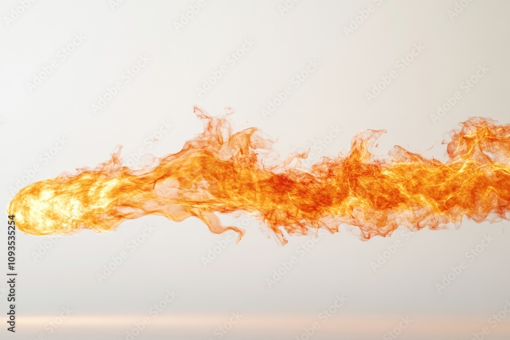 Poster a close-up shot of a fireball soaring through the air, with flames and sparks visible