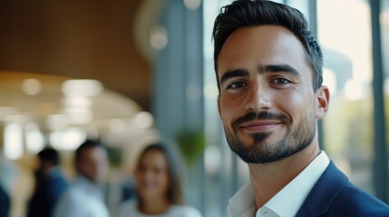 Obraz premium Smiling Professional Man in Office Environment