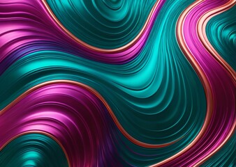 Obraz premium Polished Copper with Vibrant Swirls and Intricate Ocean-Inspired Patterns
