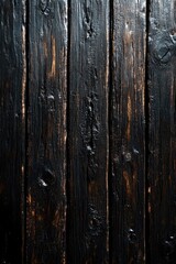 Close-up of a wooden surface against a dark, black background