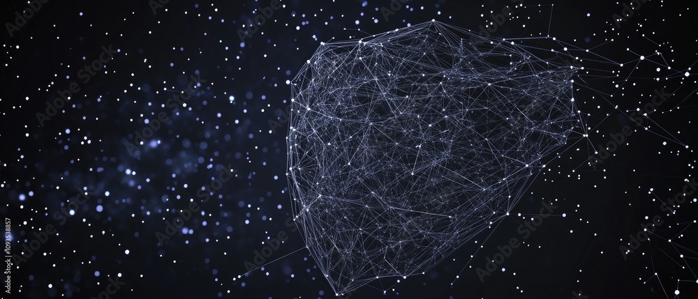 Aufkleber abstract cosmic network structure in space.
