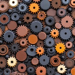 Colorful Gear Background Industrial Mechanical Teamwork Cogs Wheels Texture Pattern Abstract Design