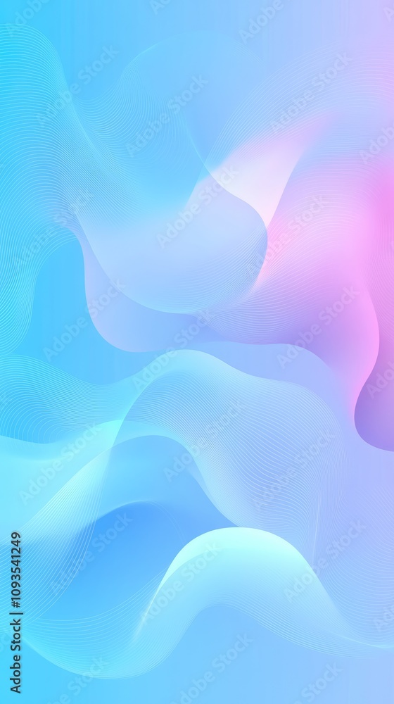 Poster vertical abstract background features fluid forms blending vibrant colors, evoking a sense of elegan