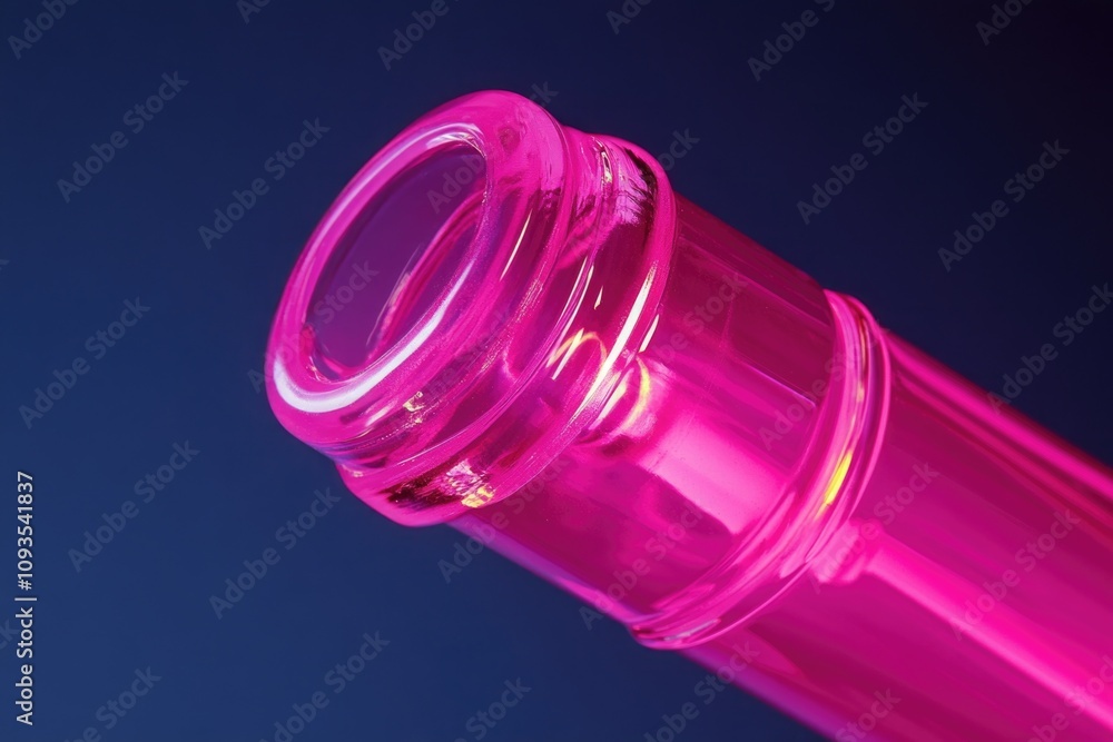 Poster a close-up shot of a pink object against a blue background, suitable for use in designs where a pop 