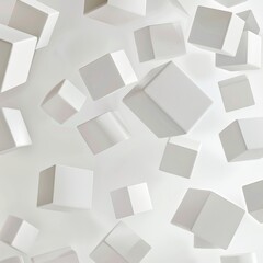 Wallpaper with bright white cube blocks floating background