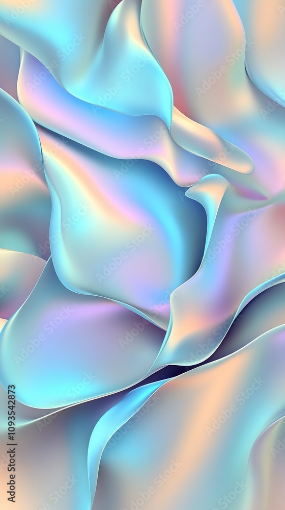 Aufkleber a mesmerizing display of fluid shapes and vibrant hues creates a captivating vertical abstract compo
