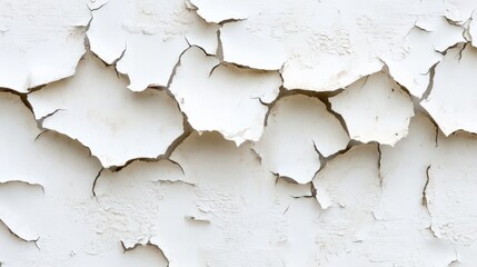 Obraz premium Abstract Textured White Wall with Cracked Paint Layers