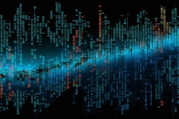 Simple graphical element using three shades  dark gray, blue, and white in code form