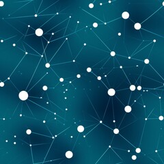 Abstract network diagram with connecting lines and nodes in shades of blue on white background