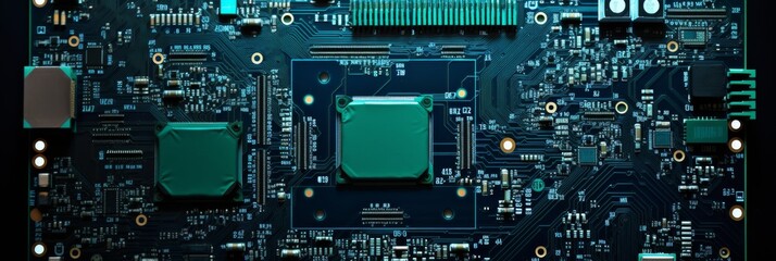 Fototapeta premium Minimalist silhouette of a colorful printed circuit board on white background emphasizing technology