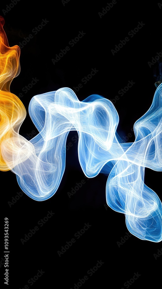 Poster dynamic fluid forms intertwine with vibrant colors, creating an elegant backdrop that inspires creat