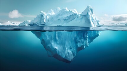 Obraz premium huge iceberg in sea big parts below the surface concept for values, believes and culture