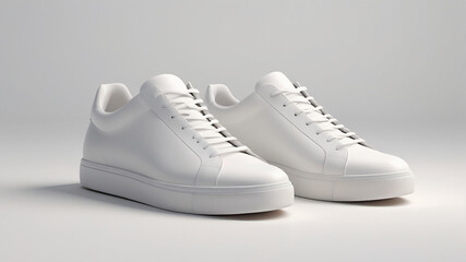 Minimalist White Sneakers Isolated on White