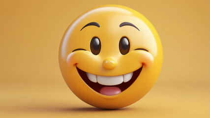 Smiling Cartoon Emoji Face Isolated