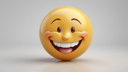 Smiling Cartoon Emoji Face Isolated