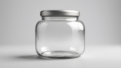 Empty Glass Jar with Transparent Lid
