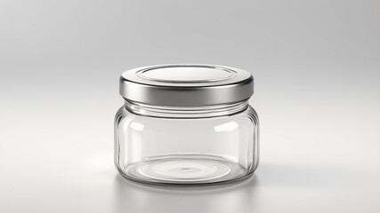Empty Glass Jar with Transparent Lid
