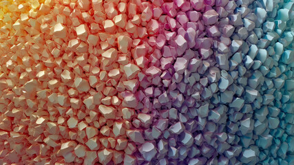 Abstract Geometric Cubes with Rainbow Colors