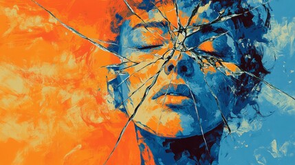 Fototapeta premium Shattered Reflection, Anxiety Disorders
