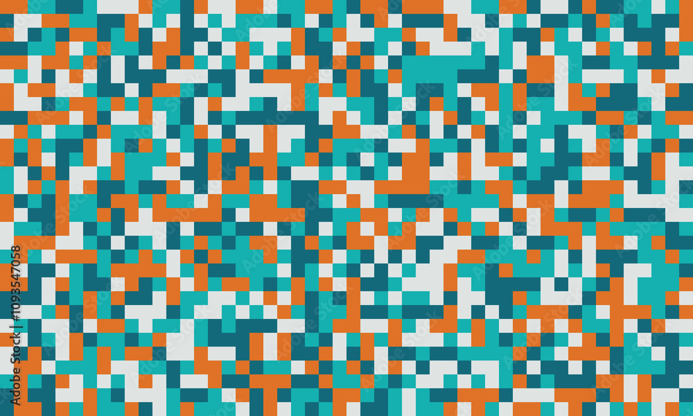 Poster trendy mosaic-style pattern with structured geometry. a vibrant, colourful grid design ideal for cov