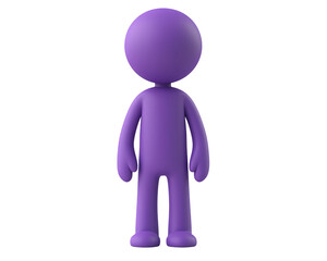 a purple cartoon character with arms and legs