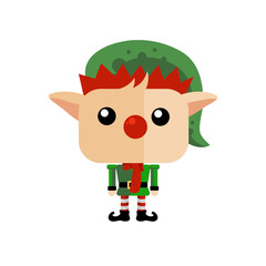 Cute Christmas elf - vector illustration