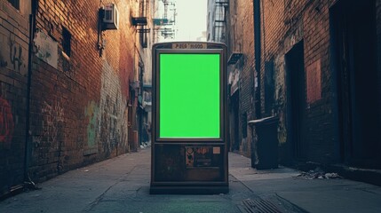 Green Screen Billboard in Urban Alleyway © Yeni