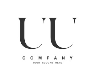 UU logo design. Initial letter u and u serif font style. Creative classic company name typography. Trendy logotype or identity.