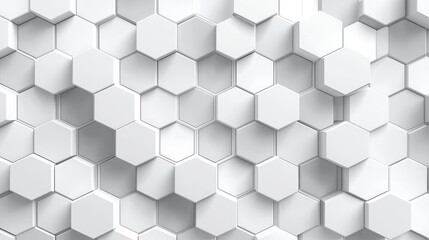 Fototapeta premium Seamless geometric cube background in 3D, featuring an abstract white and grey design with retro mosaic structure