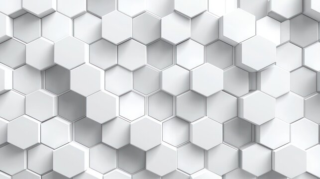 Seamless geometric cube background in 3D, featuring an abstract white and grey design with retro mosaic structure