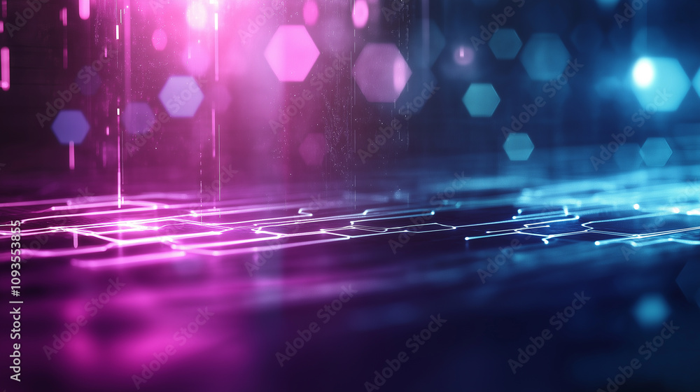 Poster a beauty futuristic abstract background in a high-tech style. shining lines and patterns resembling 