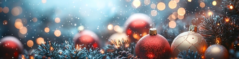 A Christmas tree with many red and gold ornaments