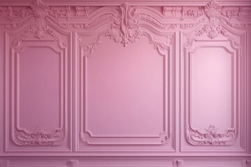 Pink interior wall design featuring molding for an elegant and sophisticated touch