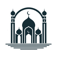 Graceful Islamic Mosque Silhouette Vector Art