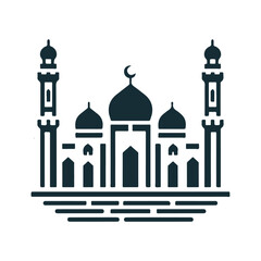 Graceful Islamic Mosque Silhouette Vector Art