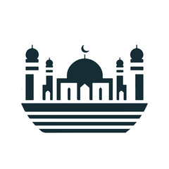 Graceful Islamic Mosque Silhouette Vector Art