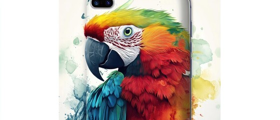 Vibrant Macaw Portrait on Watercolor Phone Case