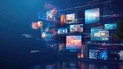 Obraz premium Digital interface showcasing diverse media content.