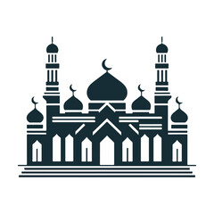 Islamic Mosque Silhouette Design Vector Illustration.