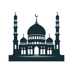Islamic Mosque Silhouette Design Vector Illustration.