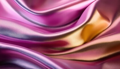 Obraz premium Luxurious Metallic Silk Waves. An Abstract Blend of Radiant Colors Perfect for High End Design, Fashion Branding, or Artistic Inspirations in Modern Visual Art and Digital Textures