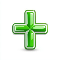 Obraz premium a medical cross logo, vector icon, modern geometric style, green and white, isolated on white background