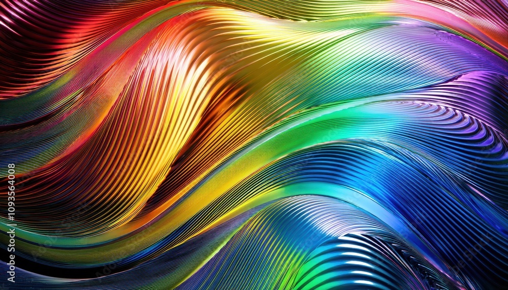 Aufkleber Dynamic Chromatic Waves. Mesmerizing Display of Vivid, Fluid Color Transitions Perfect for Abstract Art, Digital Wallpaper, or Inspiring Creative Design Concepts in Modern Visual Media