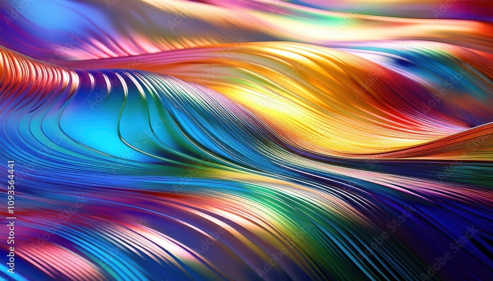 Aufkleber Dynamic Chromatic Waves. Mesmerizing Display of Vivid, Fluid Color Transitions Perfect for Abstract Art, Digital Wallpaper, or Inspiring Creative Design Concepts in Modern Visual Media