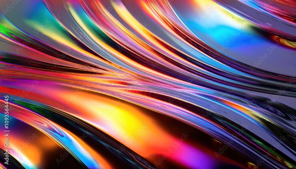 Aufkleber Dynamic Chromatic Waves. Mesmerizing Display of Vivid, Fluid Color Transitions Perfect for Abstract Art, Digital Wallpaper, or Inspiring Creative Design Concepts in Modern Visual Media