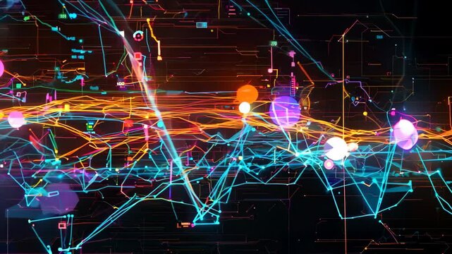 A digital screen displaying colorful graphs and charts, illustrating complex data, Visualizing complex data and statistics through interactive graphs and charts