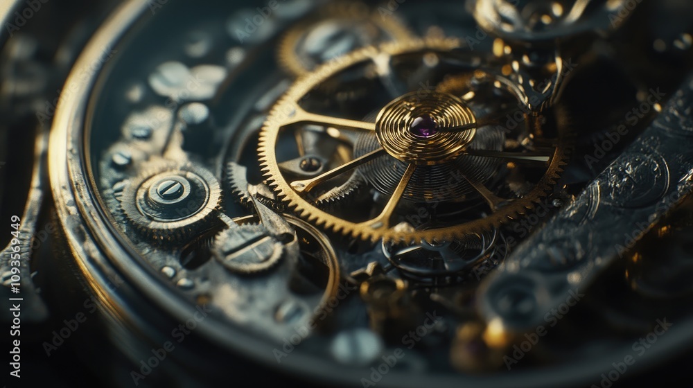Poster close-up of intricate clockwork gears and mechanisms.