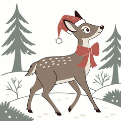 deer in winter forest